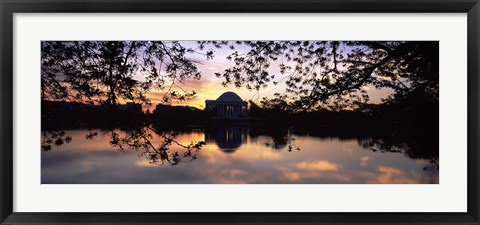 Framed Memorial at the waterfront, Jefferson Memorial, Tidal Basin, Potomac River, Washington DC Print