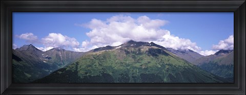 Framed Clouds over mountain range, Seward Highway, Kenai Peninsula, Alaska, USA Print
