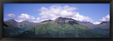 Framed Clouds over mountain range, Seward Highway, Kenai Peninsula, Alaska, USA Print