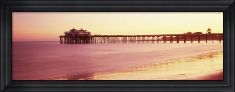 Framed Pier at sunrise, Malibu Pier, Malibu, Los Angeles County, California, USA Print