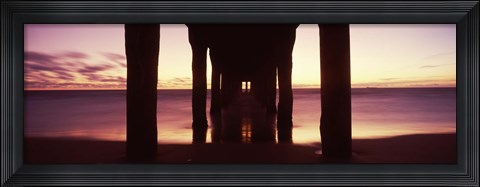 Framed View from Under Manhattan Beach Pier, California Print