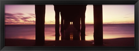 Framed View from Under Manhattan Beach Pier, California Print