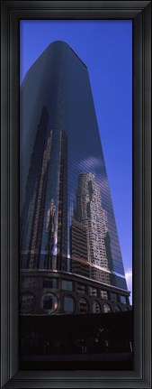 Framed Low angle view of a skyscraper in a city, City Of Los Angeles, Los Angeles County, California, USA Print