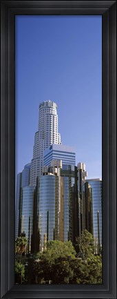 Framed Skyscrapers in a city, Los Angeles County, California, USA Print