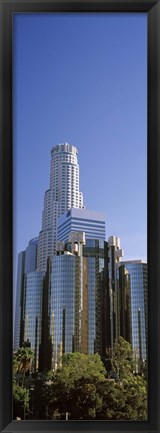 Framed Skyscrapers in a city, Los Angeles County, California, USA Print
