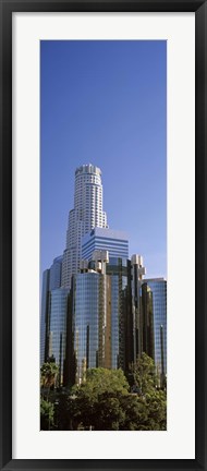 Framed Skyscrapers in a city, Los Angeles County, California, USA Print