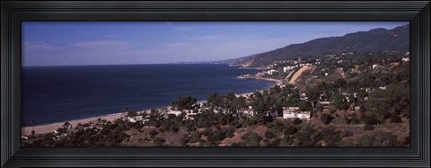 Framed High angle view of an ocean, Malibu Beach, Malibu, Los Angeles County, California, USA Print