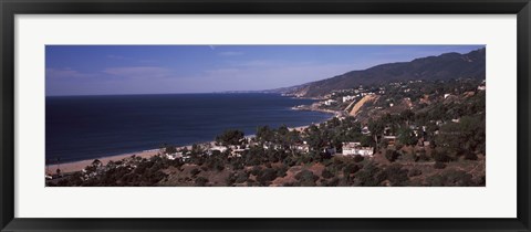 Framed High angle view of an ocean, Malibu Beach, Malibu, Los Angeles County, California, USA Print