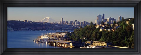 Framed Buildings at the waterfront, Lake Union, Seattle, Washington State, USA 2010 Print