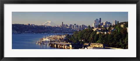 Framed Buildings at the waterfront, Lake Union, Seattle, Washington State, USA 2010 Print