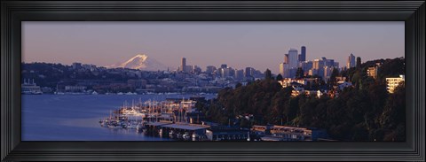 Framed Buildings at the waterfront, Lake Union, Seattle, Washington State, USA Print