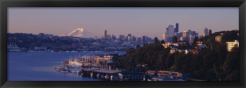 Framed Buildings at the waterfront, Lake Union, Seattle, Washington State, USA Print