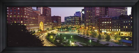 Framed Buildings in a city, Atlantic Avenue, Wharf District, Boston, Suffolk County, Massachusetts, USA 2010 Print