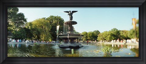 Framed Fountain in a park, Central Park, Manhattan, New York City, New York State, USA Print