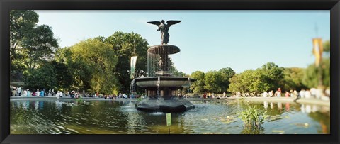 Framed Fountain in a park, Central Park, Manhattan, New York City, New York State, USA Print
