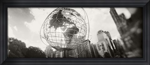Framed Steel globe, Columbus Circle, Manhattan, New York City, New York State, USA Print