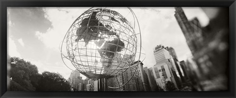 Framed Steel globe, Columbus Circle, Manhattan, New York City, New York State, USA Print