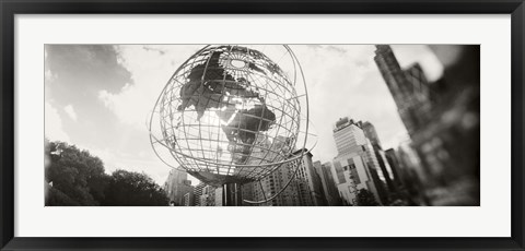 Framed Steel globe, Columbus Circle, Manhattan, New York City, New York State, USA Print