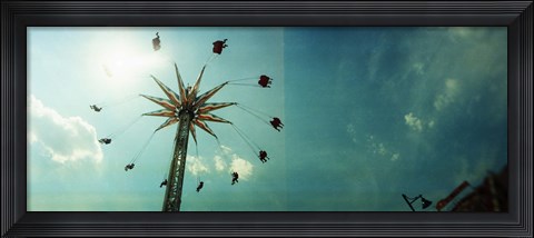 Framed Low angle view of a park ride, Brooklyn Flyer Ride, Luna Park, Coney Island, Brooklyn, New York City, New York State, USA Print