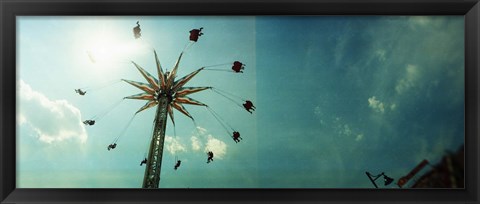 Framed Low angle view of a park ride, Brooklyn Flyer Ride, Luna Park, Coney Island, Brooklyn, New York City, New York State, USA Print