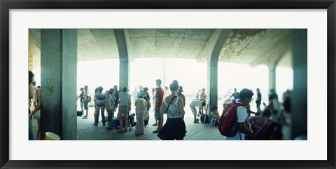 Framed Tourists on a boardwalk, Coney Island, Brooklyn, New York City, New York State, USA Print