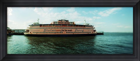 Framed Ferry in a river, Staten Island Ferry, Staten Island, New York City, New York State, USA Print