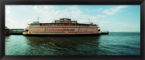 Framed Ferry in a river, Staten Island Ferry, Staten Island, New York City, New York State, USA Print