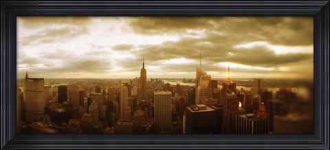 Framed Manhattan on a Cloudy Day Print