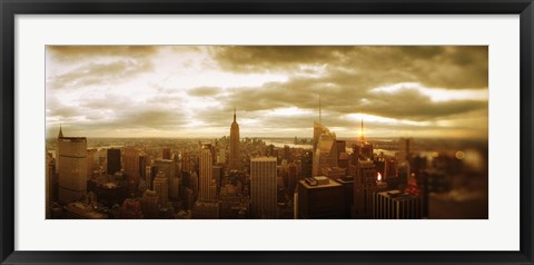 Framed Manhattan on a Cloudy Day Print