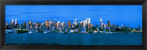 Framed Manhattan skyline at dusk, New York City, New York State, USA Print