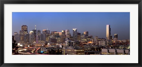 Framed San Francisco Skyline Lit Up at Night Print