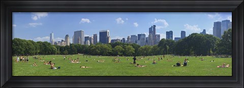Framed Tourists resting in a park, Sheep Meadow, Central Park, Manhattan, New York City, New York State, USA Print