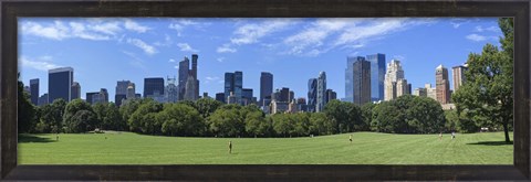 Framed Park with skyscrapers in the background, Sheep Meadow, Central Park, Manhattan, New York City, New York State, USA Print