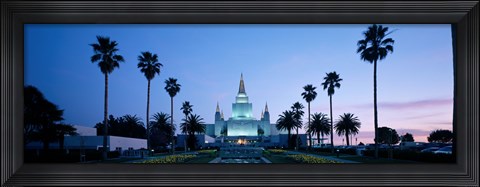 Framed Oakland Temple at dusk, Oakland, California Print
