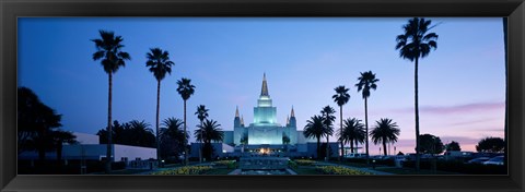 Framed Oakland Temple at dusk, Oakland, California Print