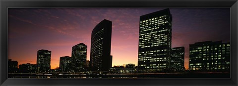 Framed Buildings at the waterfront, Oakland, Alameda County, California, USA Print