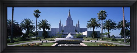 Framed Formal garden in front of a temple, Oakland Temple, Oakland, Alameda County, California Print
