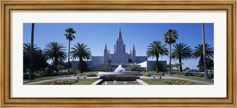 Framed Formal garden in front of a temple, Oakland Temple, Oakland, Alameda County, California Print