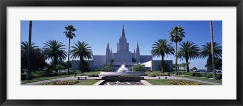 Framed Formal garden in front of a temple, Oakland Temple, Oakland, Alameda County, California Print