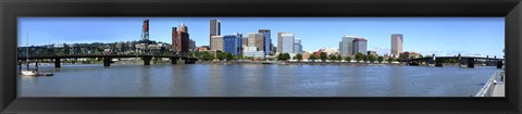 Framed Buildings at the waterfront, Portland Rose Festival, Portland, Multnomah County, Oregon, USA 2010 Print