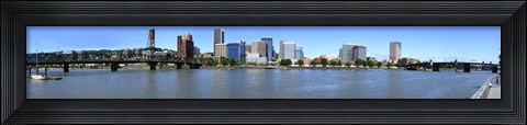 Framed Buildings at the waterfront, Portland Rose Festival, Portland, Multnomah County, Oregon, USA Print