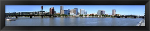 Framed Buildings at the waterfront, Portland Rose Festival, Portland, Multnomah County, Oregon, USA Print