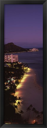 Framed Buildings at the waterfront, Honolulu, Hawaii Print