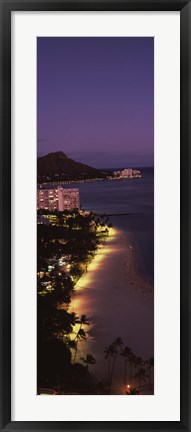 Framed Buildings at the waterfront, Honolulu, Hawaii Print