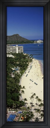 Framed Beach in Honolulu, Hawaii Print