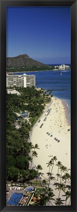 Framed Beach in Honolulu, Hawaii Print