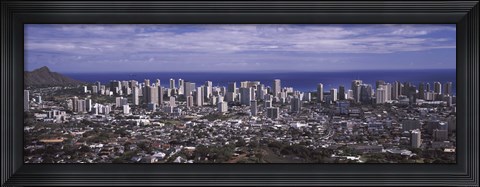 Framed Aerial view of a city, Honolulu, Oahu, Honolulu County, Hawaii, USA 2010 Print