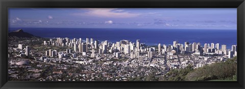 Framed Honolulu skyline, Oahu, Honolulu County, Hawaii, USA 2010 Print