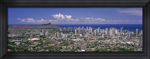 Framed View of a city, Honolulu, Oahu, Honolulu County, Hawaii, USA 2010 Print