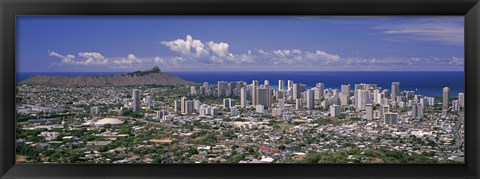 Framed View of a city, Honolulu, Oahu, Honolulu County, Hawaii, USA 2010 Print